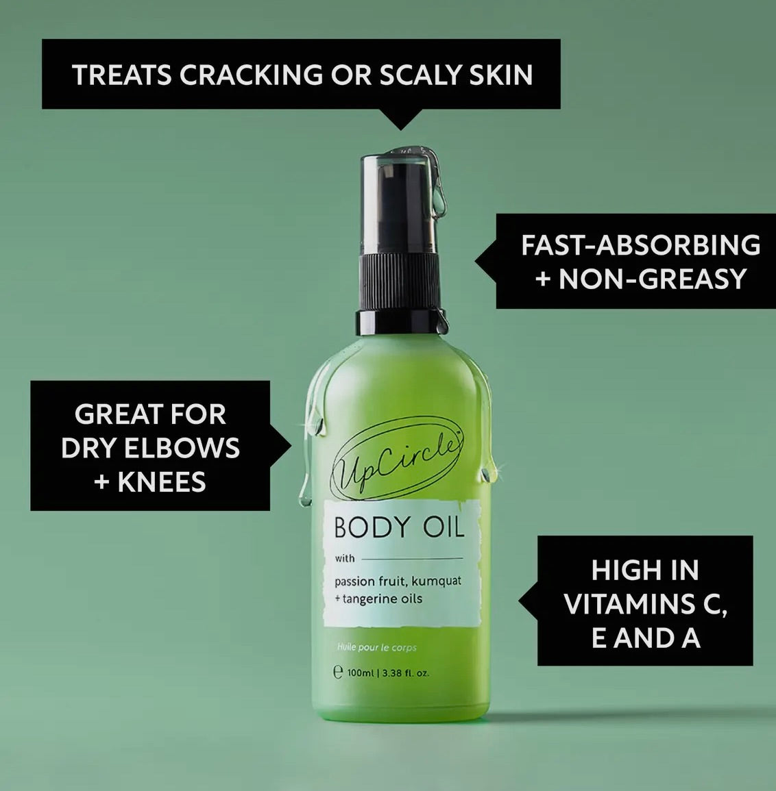 Luxury Vegan Eco Spa Body Oil with Passionfruit + Tangerine